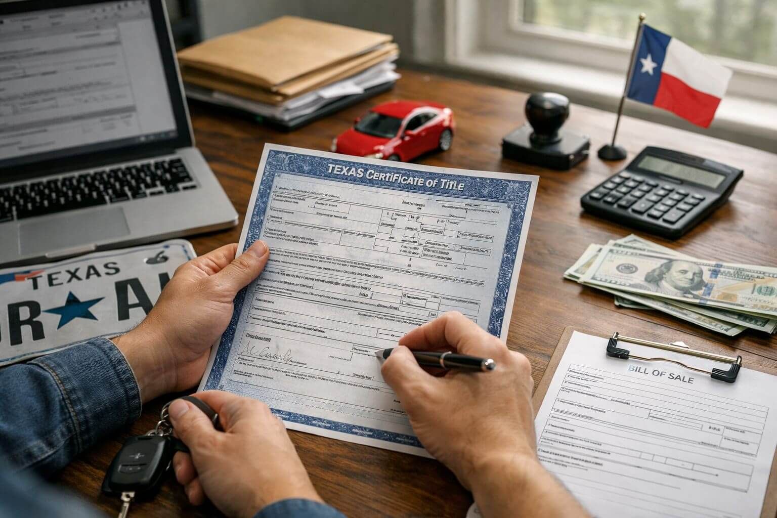 How much is a title transfer in Texas?