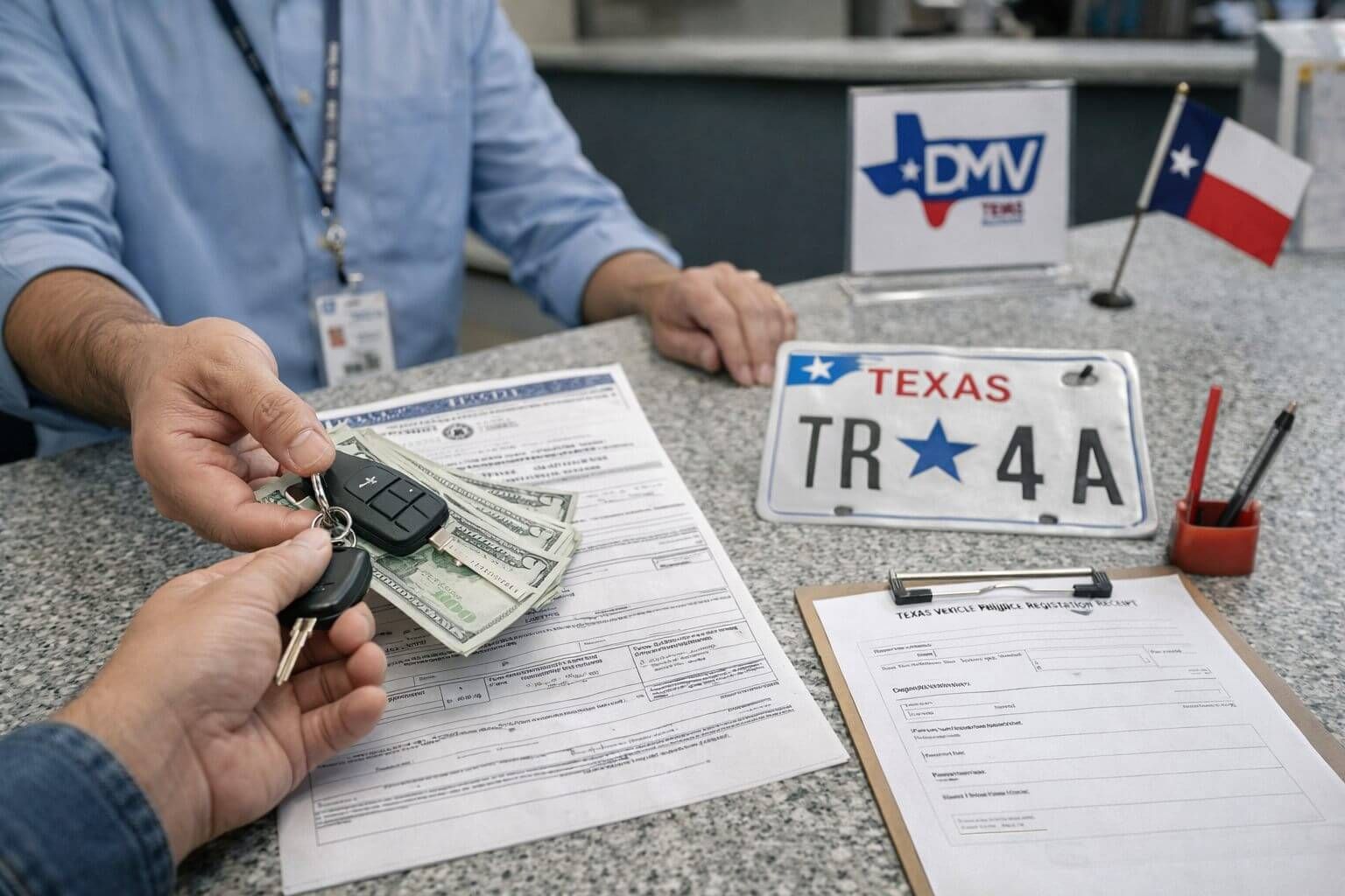 How much does it cost to register a car in Texas?